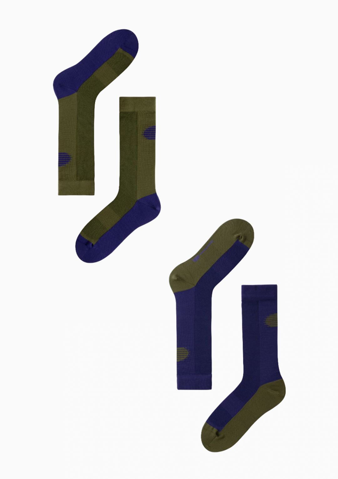 officeh x AR Patchwork Socks AR联名拼色棉袜 - Green/Purple