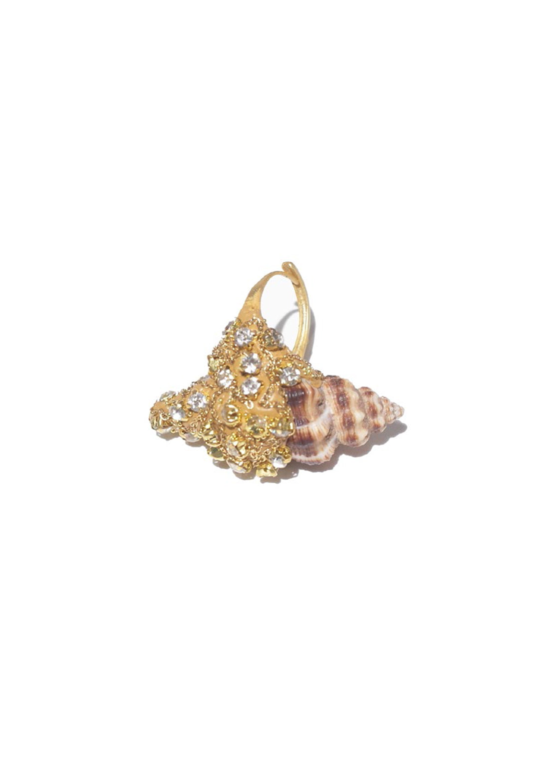 Lurex Pointed Snail Ring