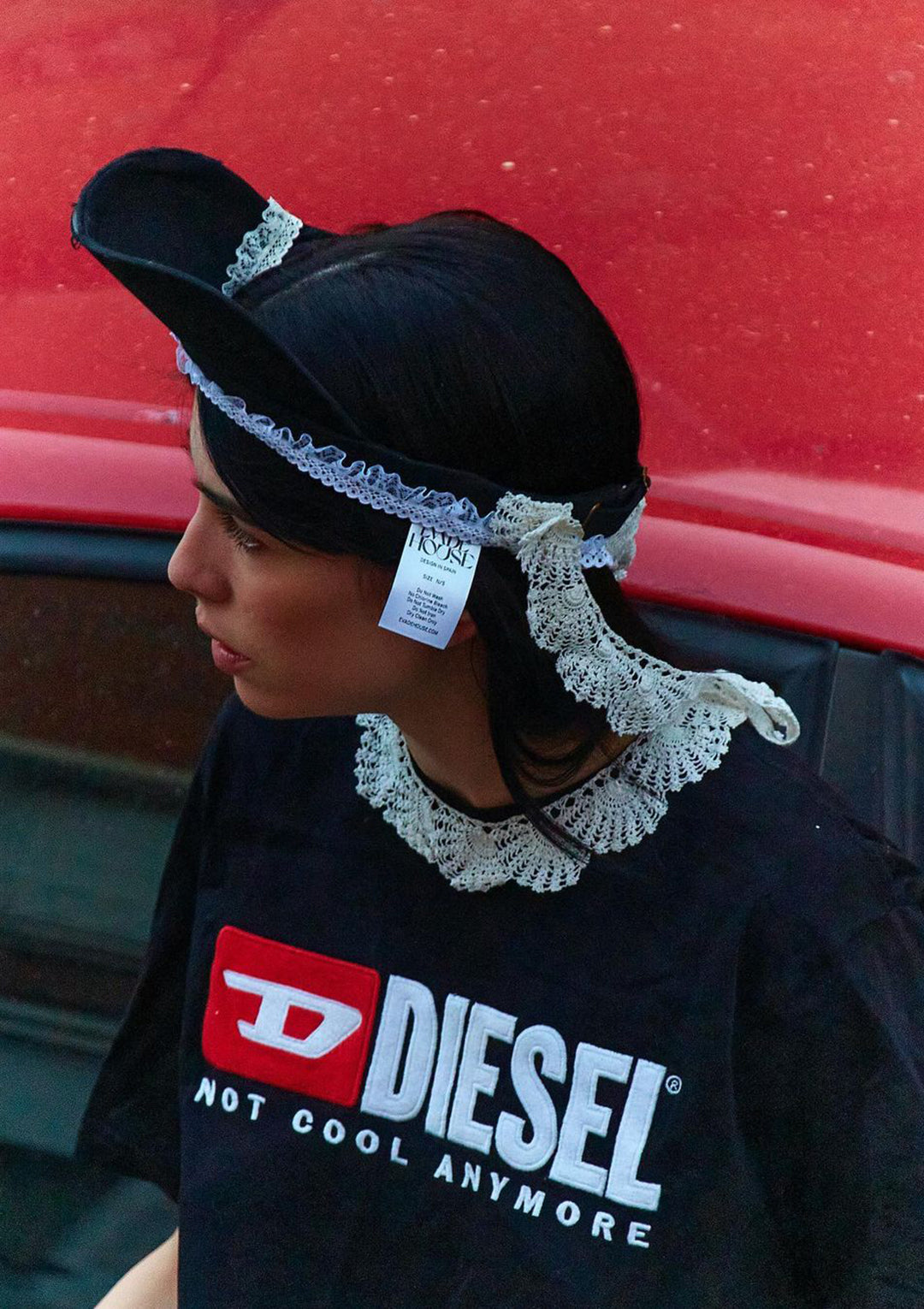 BLACK LACE VISOR