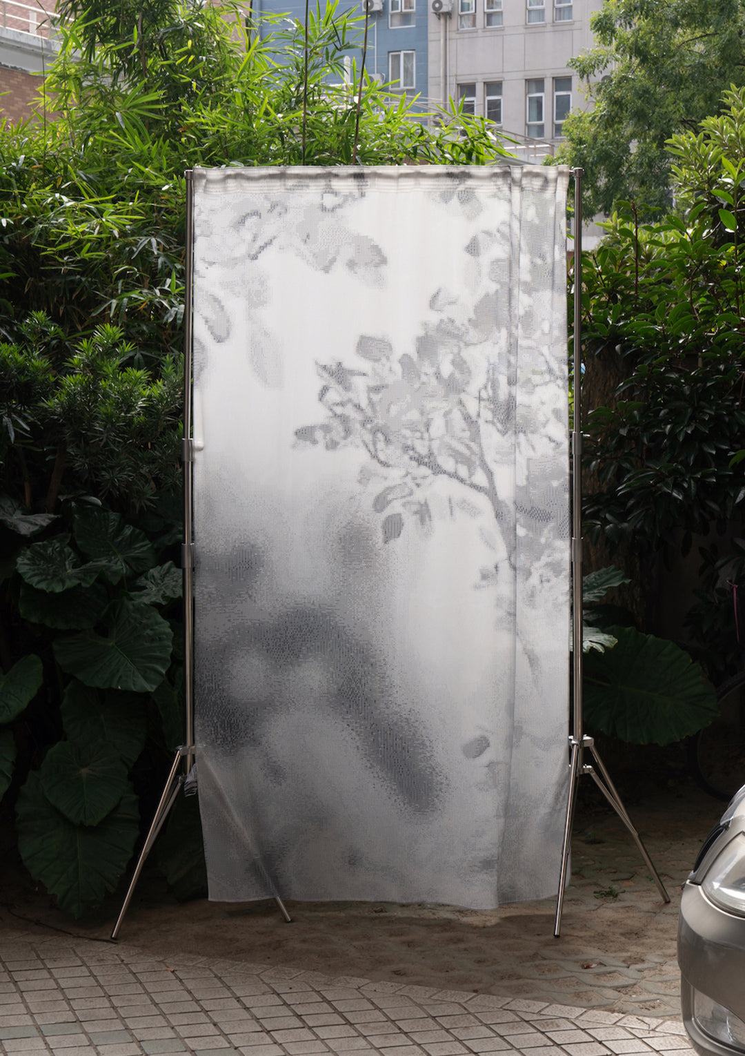 Tree Shadows Calligram Curtains
