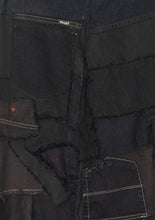 Black Patchwork Jean Skirt