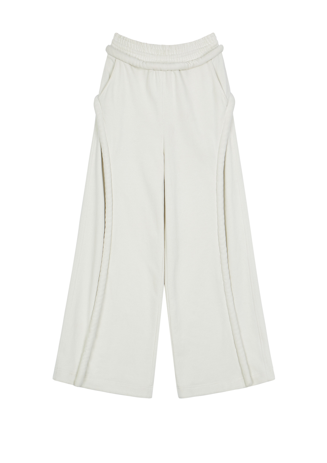 NUTEMPEROR Shy Project 019 - Embroidery Wide Pants - Off-White