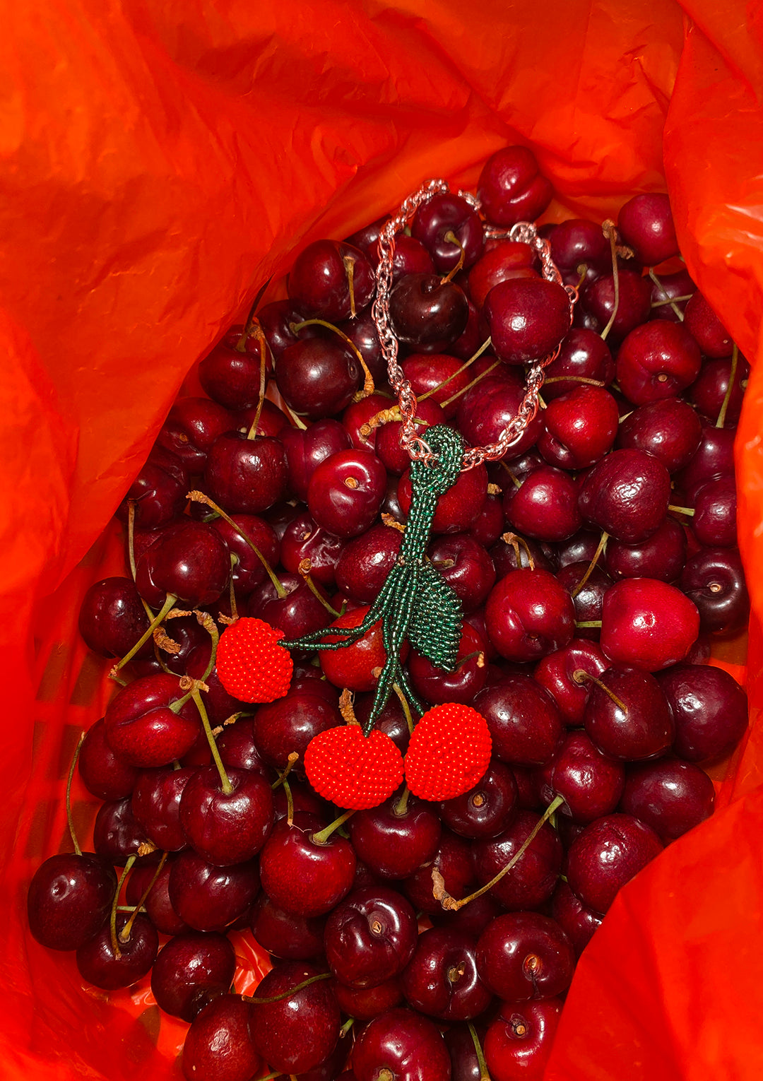 Triple Cherry Necklace