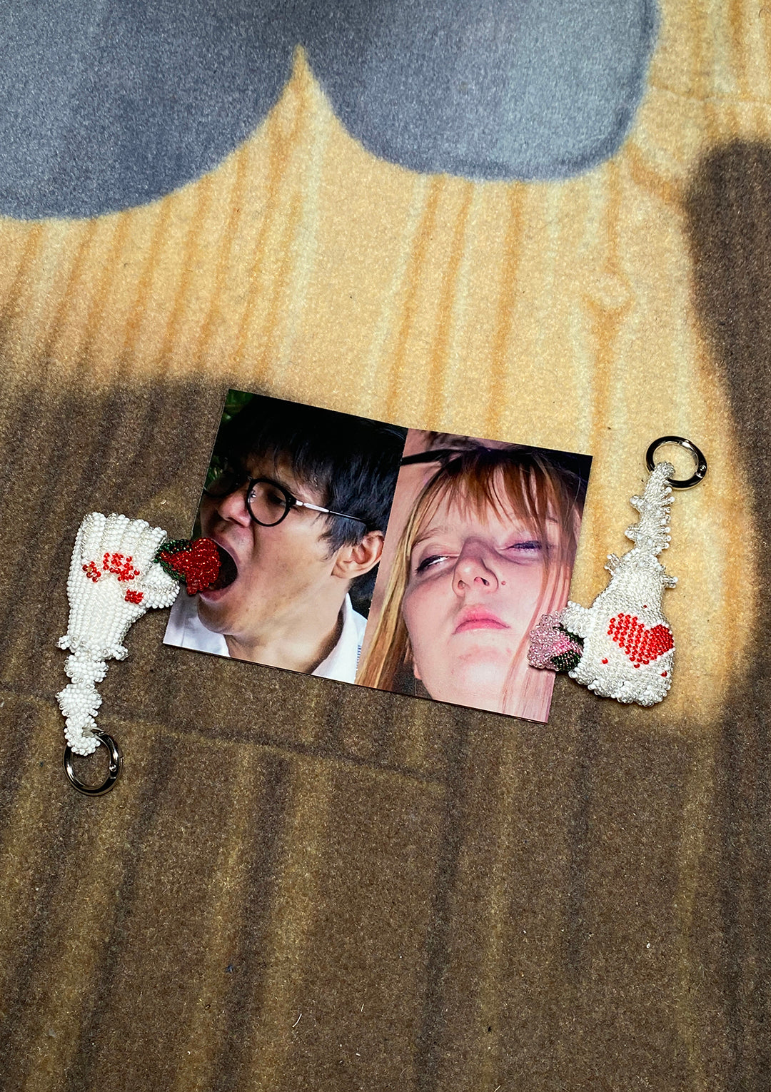 Rose in a Hand Keyring