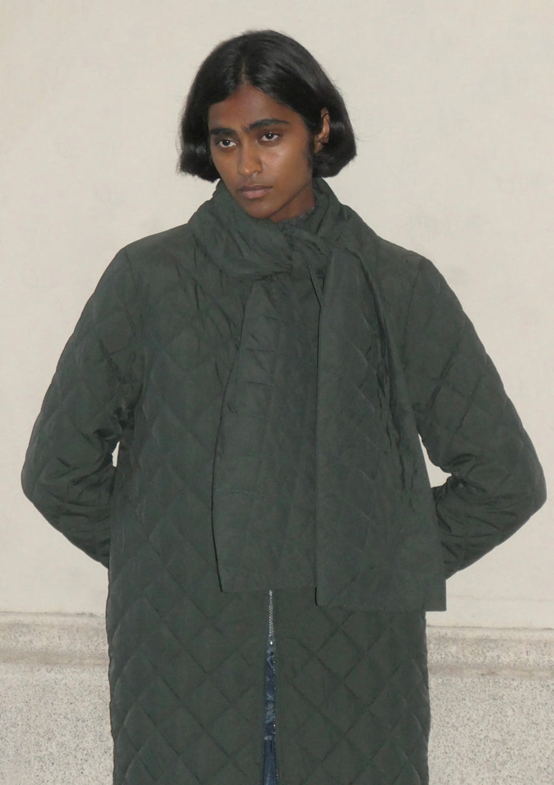 Otter Long Padded Puffer - Khaki