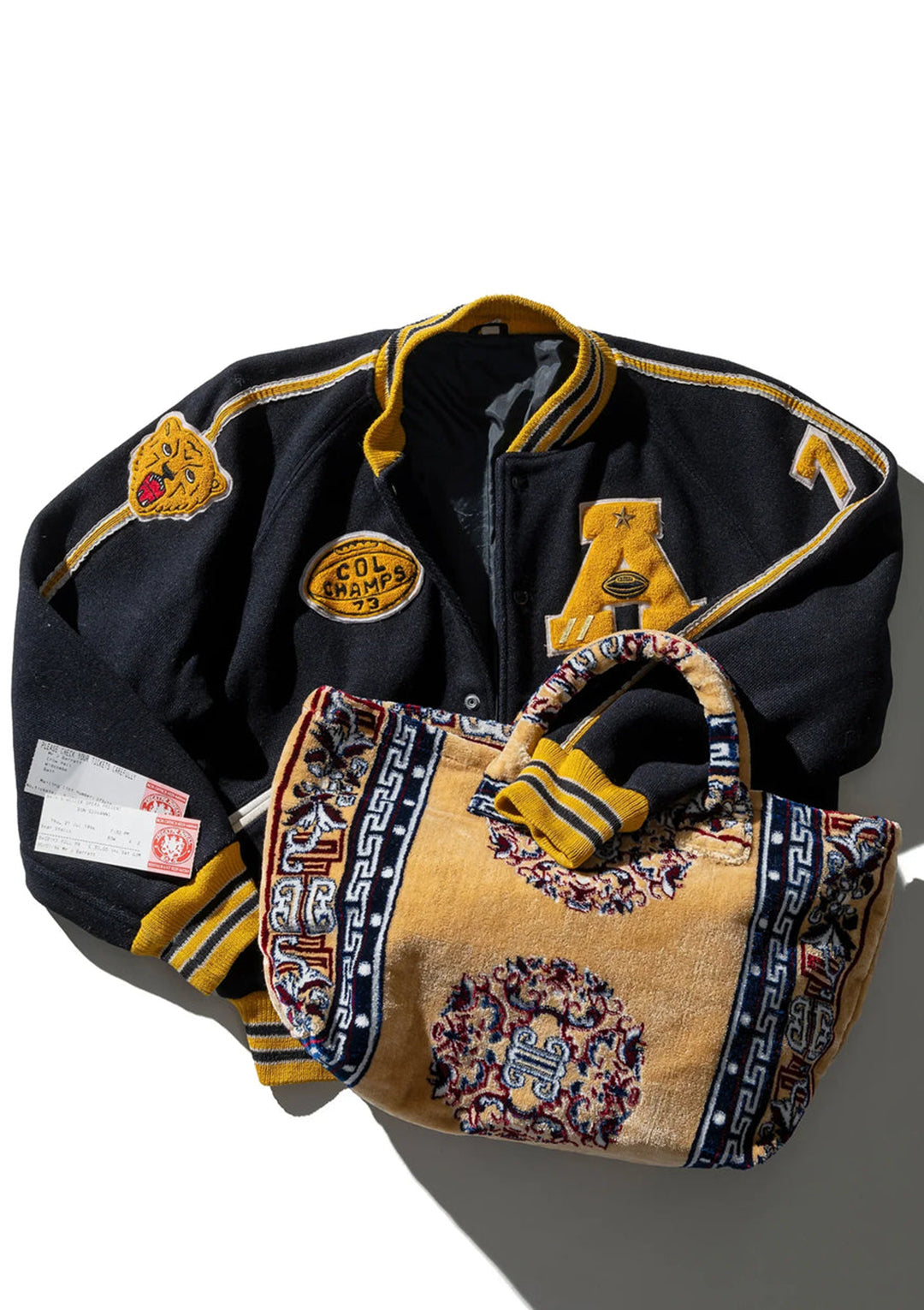 Polyester Cotton Rug Fabric Bag Yellow