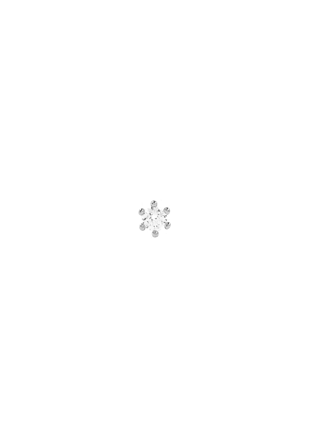 Solitaire Hoop Ring - Silver / White