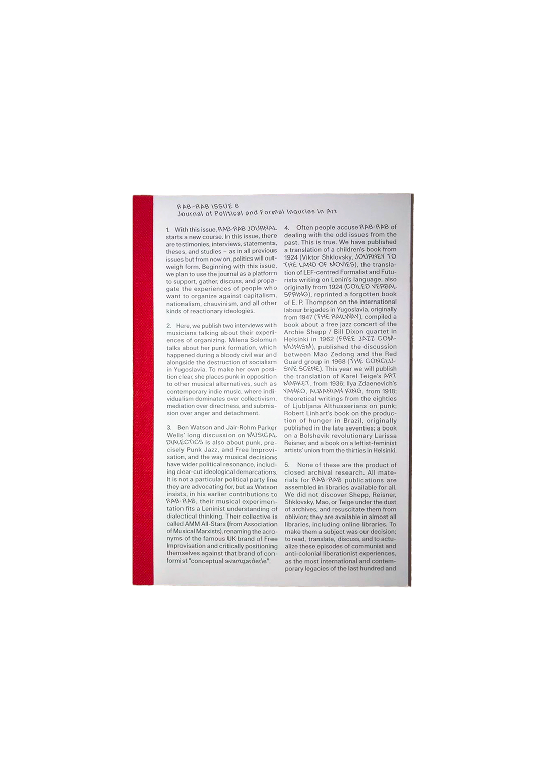 Rab-Rab Journal Issue 06