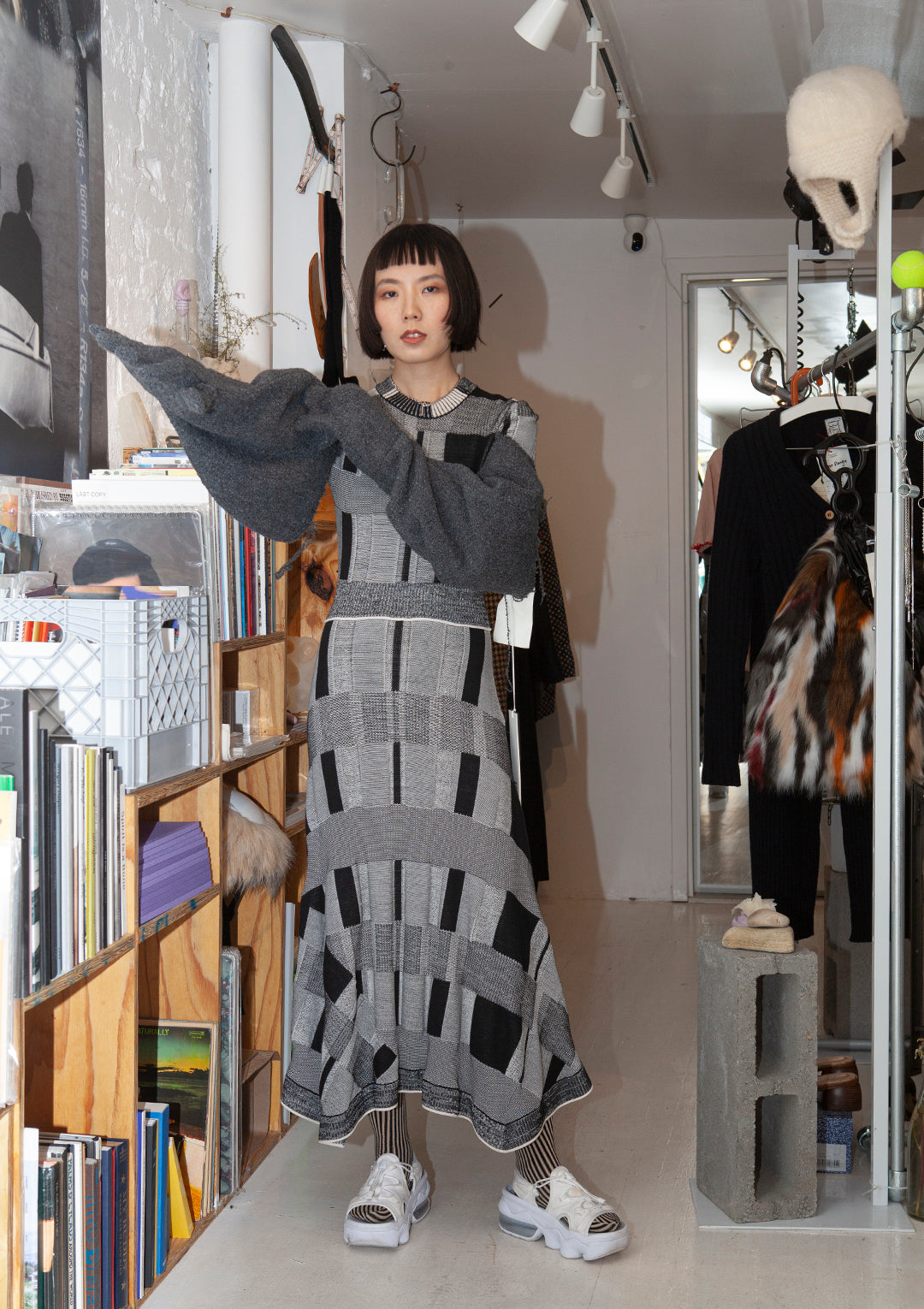 Proenza Schouler Patchwork Plaid Knit Dress