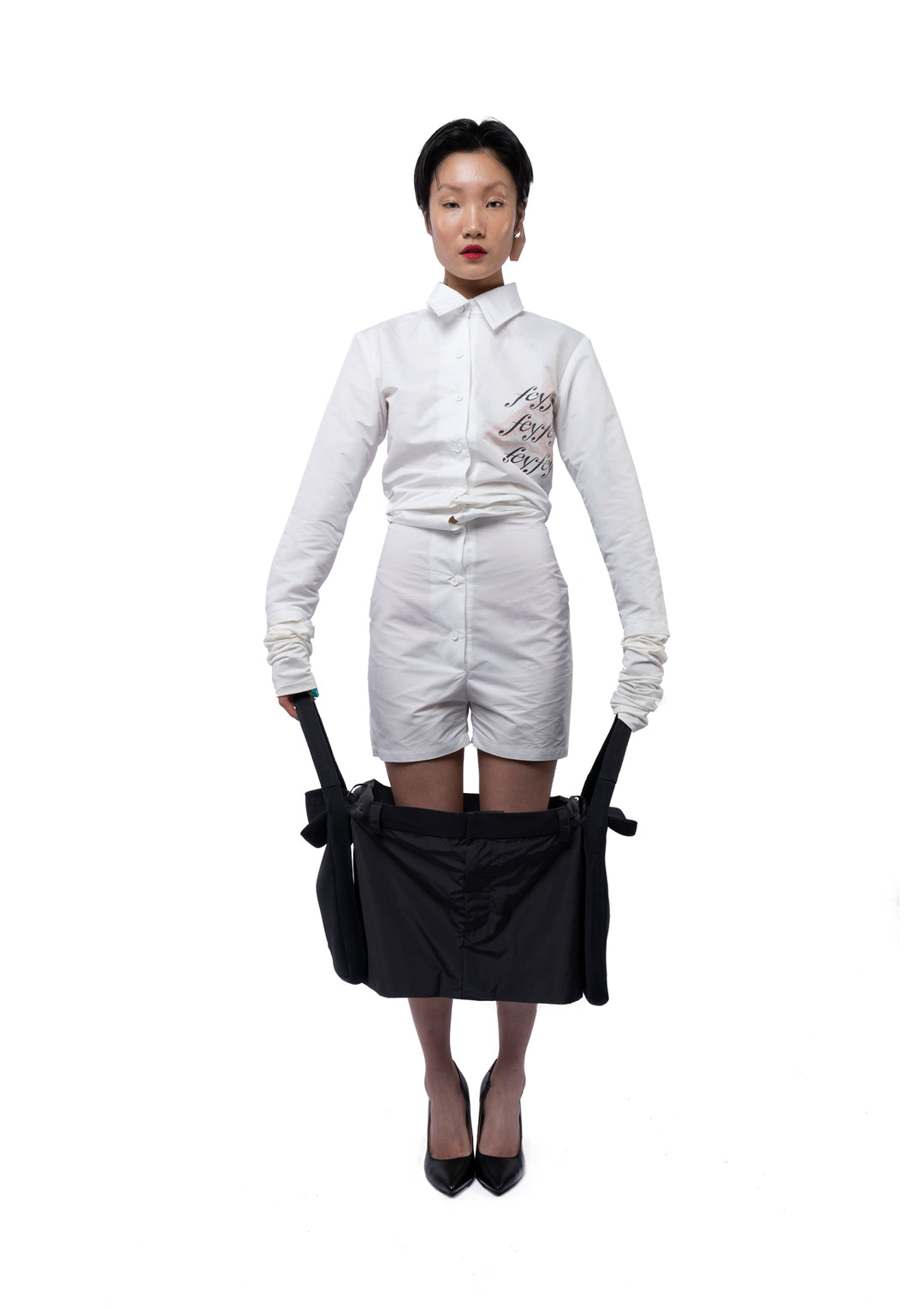 WRINKLE SHIRT JUMPSUIT