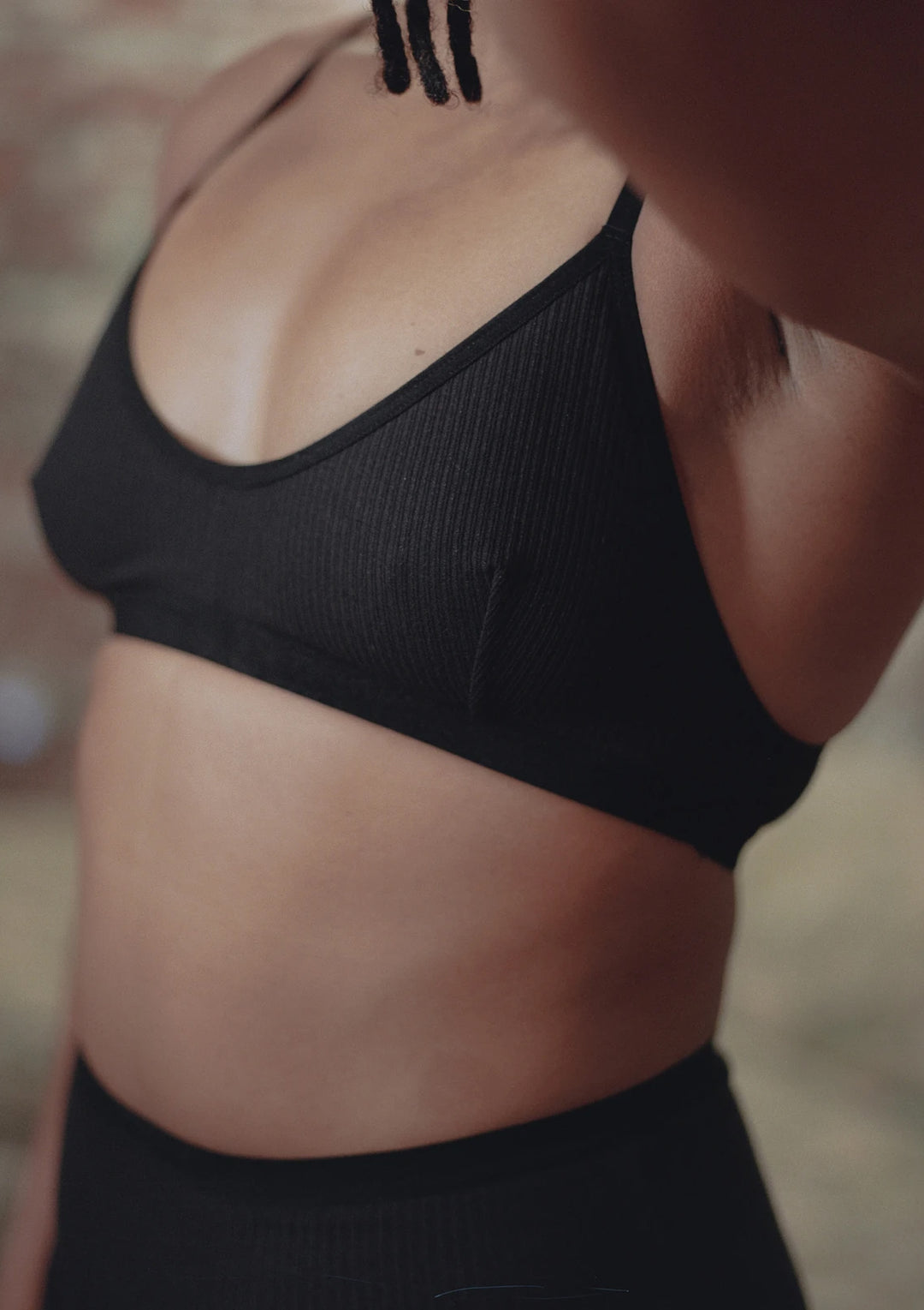 X Bra - Cotton Rib (Black)