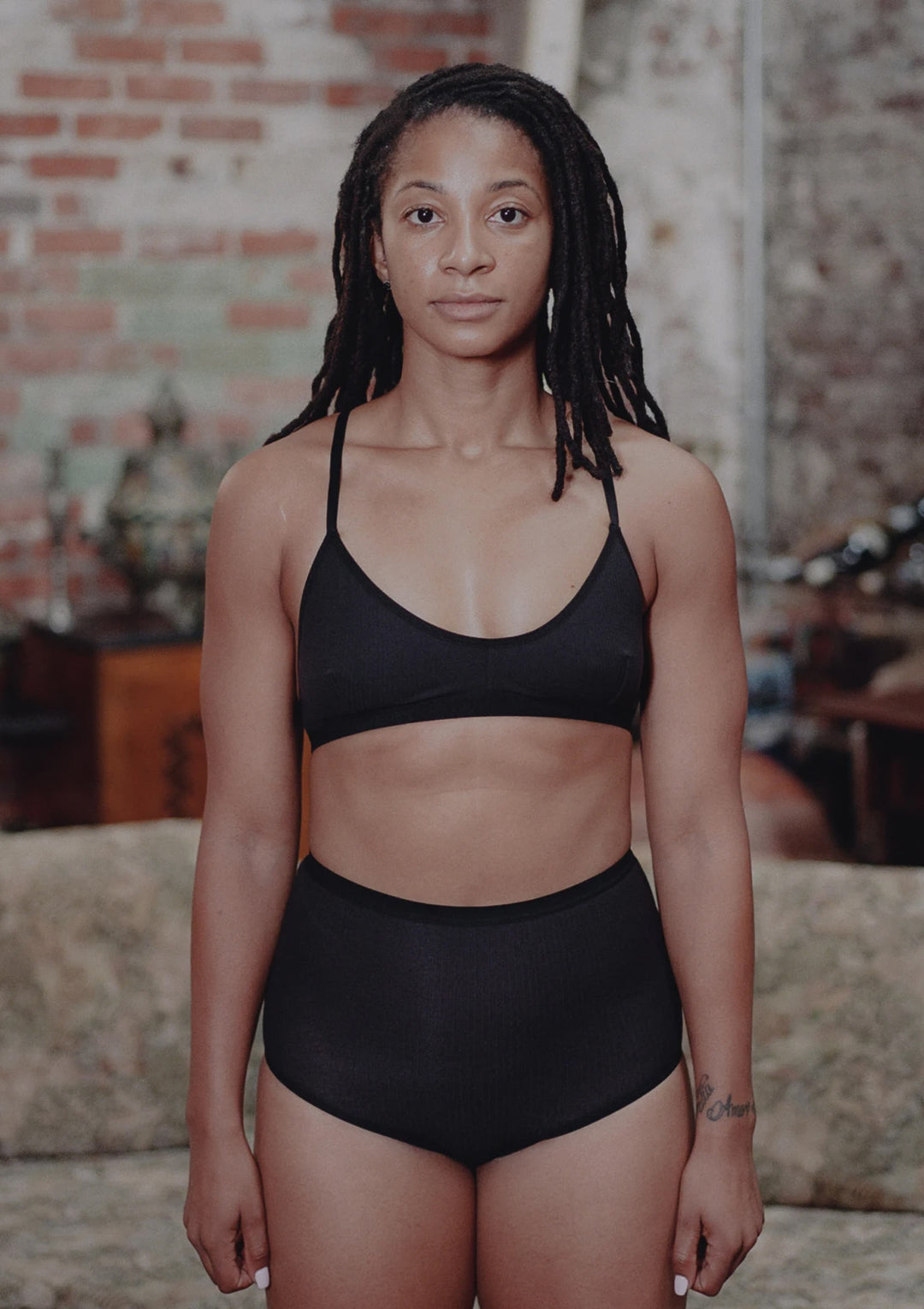X Bra - Cotton Rib (Black)