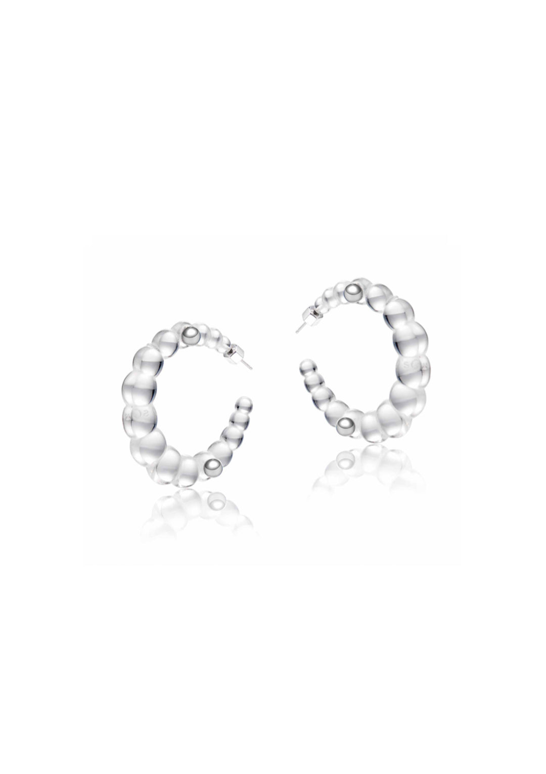 Transparent Chocolate Bean Ball Ring Earrings