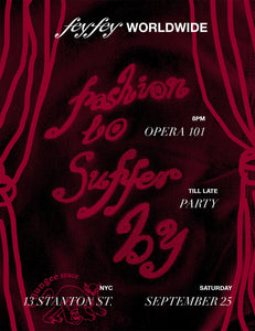 "fashion to suffer by" by fey fey WORLDWIDE | September 25, 2021