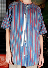 Mod. 6B Baseball Tee - blue red stripe