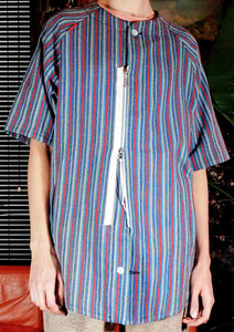 Mod. 6B Baseball Tee - blue red stripe