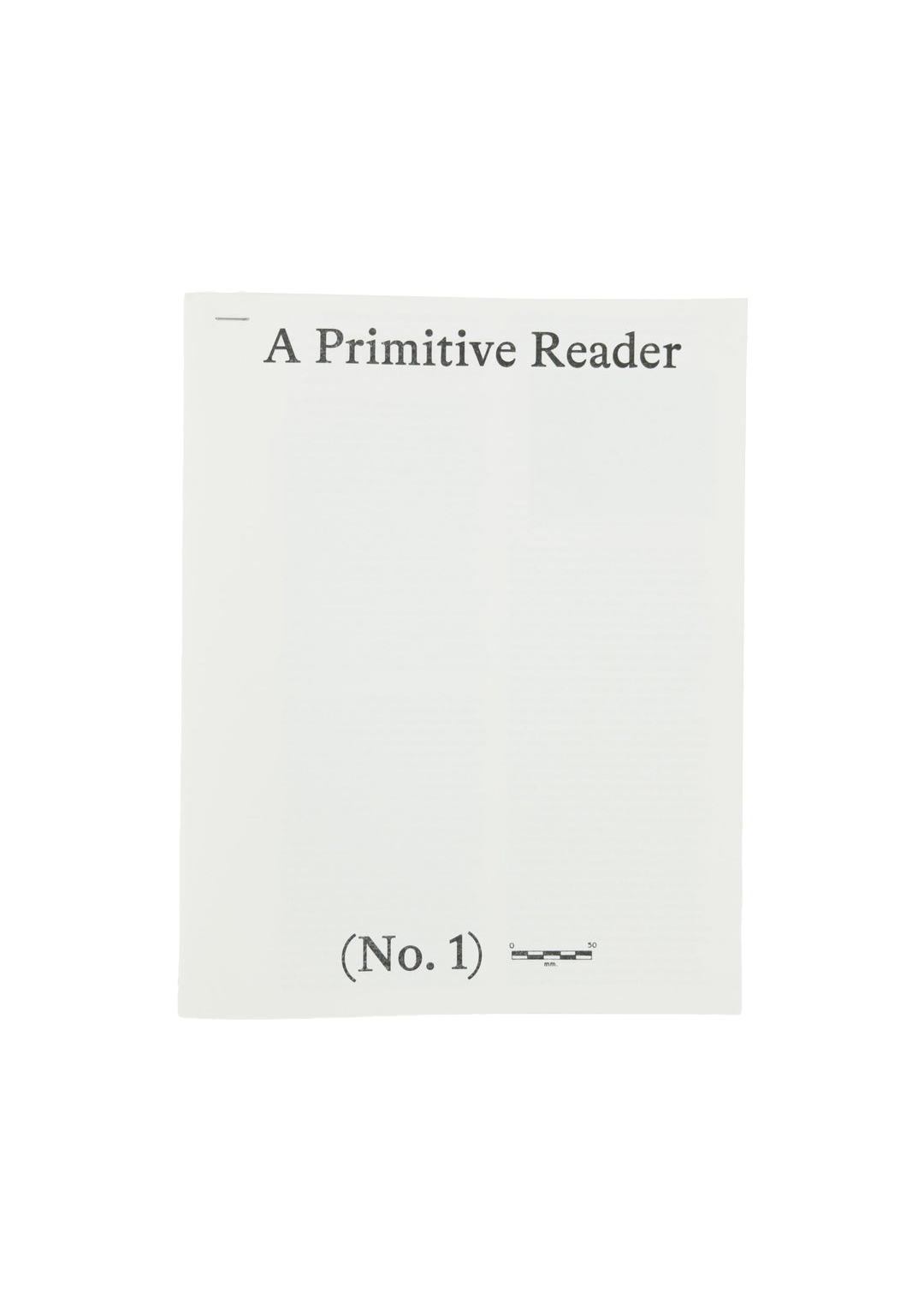 A Primitive Reader (No. 1)