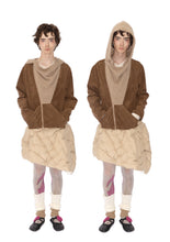 Suede Knitted Hood Jacket