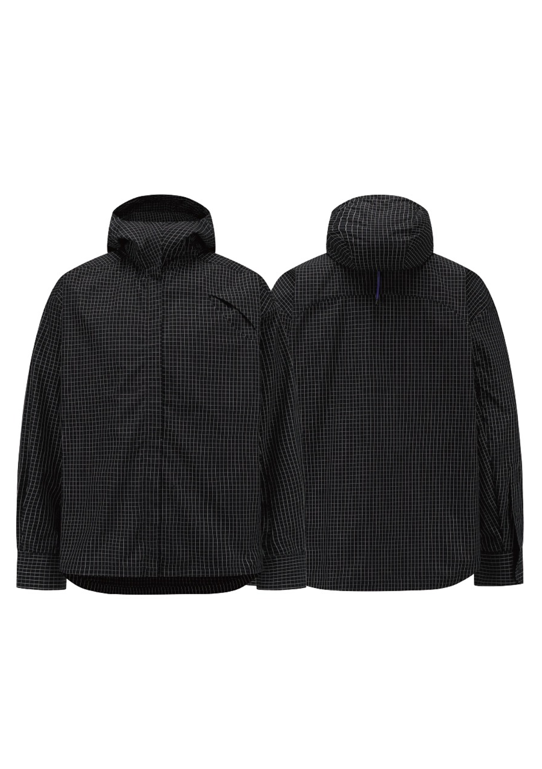 Plaid Hooded Shirt 格纹连帽衬衫 - Black