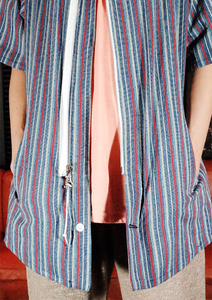 Mod. 6B Baseball Tee - blue red stripe
