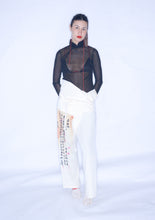 MESH QIPAO TOP LONG SLEEVE - 2 colors