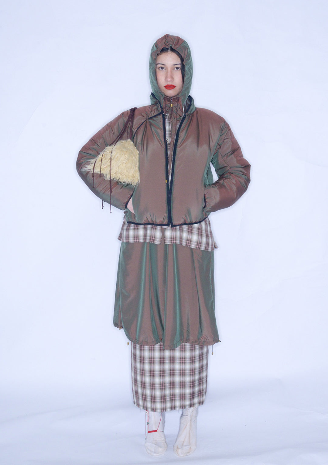 CHECK LONG SKIRT