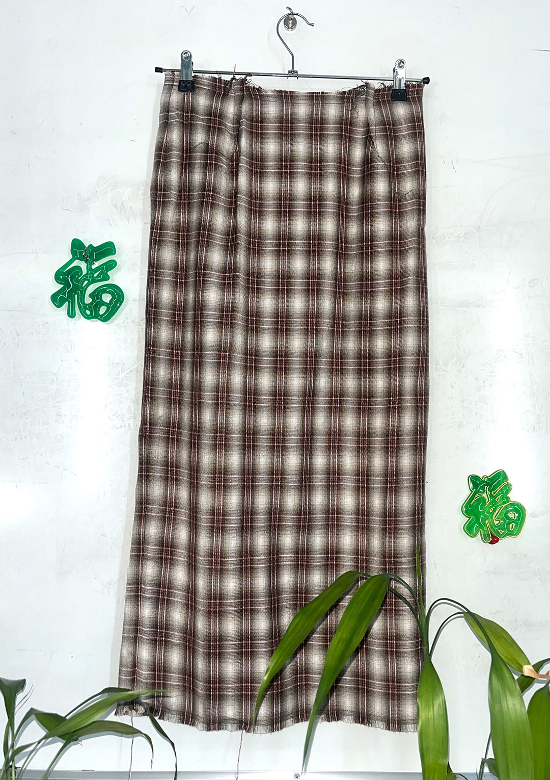 CHECK LONG SKIRT