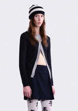 Graphic Collar Cardigan - Black/Gray