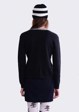Graphic Collar Cardigan - Black/Gray