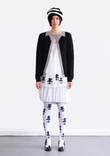 Graphic Collar Cardigan - Black/Gray