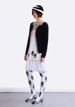 Graphic Collar Cardigan - Black/Gray
