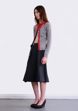 Graphic Collar Cardigan - Gray/Red