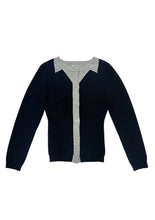 Graphic Collar Cardigan - Black/Gray