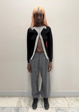 Graphic Collar Cardigan - Black/Gray