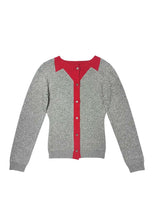 Graphic Collar Cardigan - Gray/Red