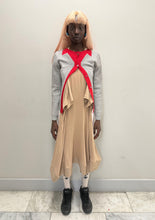 Graphic Collar Cardigan - Gray/Red