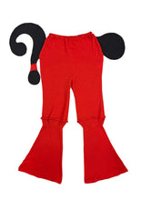 Pocket Out Question Mark Knit Pants - Red