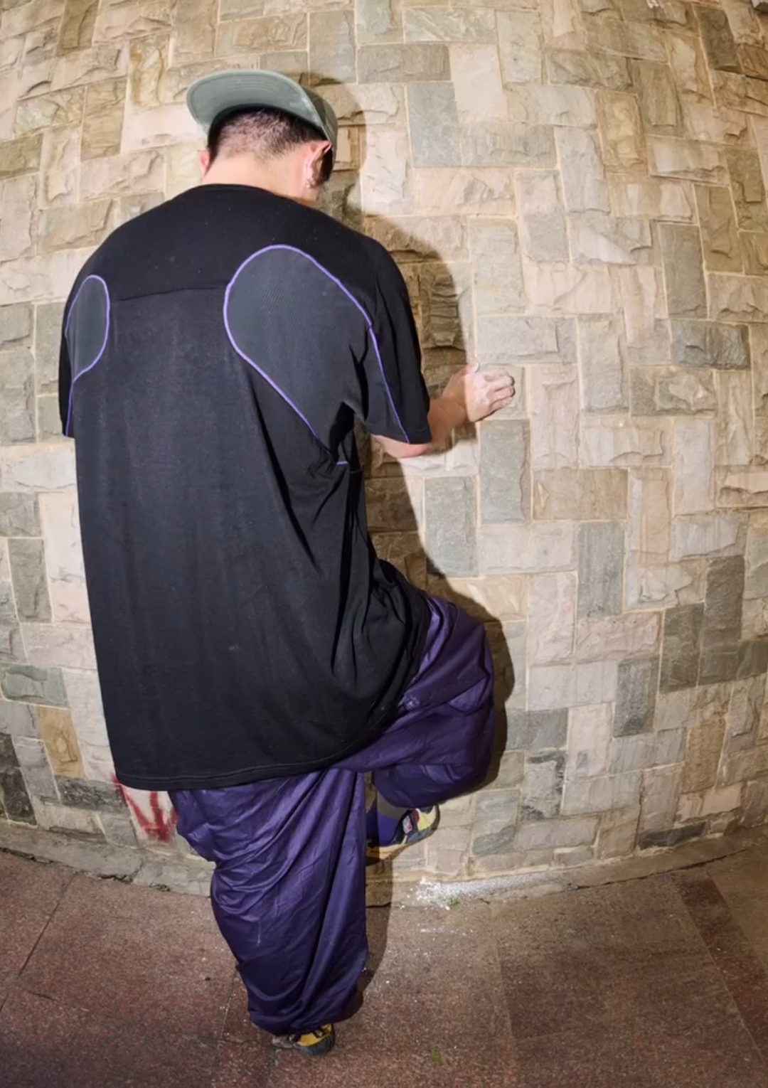 Merino Wool Patchwork Short Sleeve T-shirt 美丽奴拼接运动短袖T恤 - Black