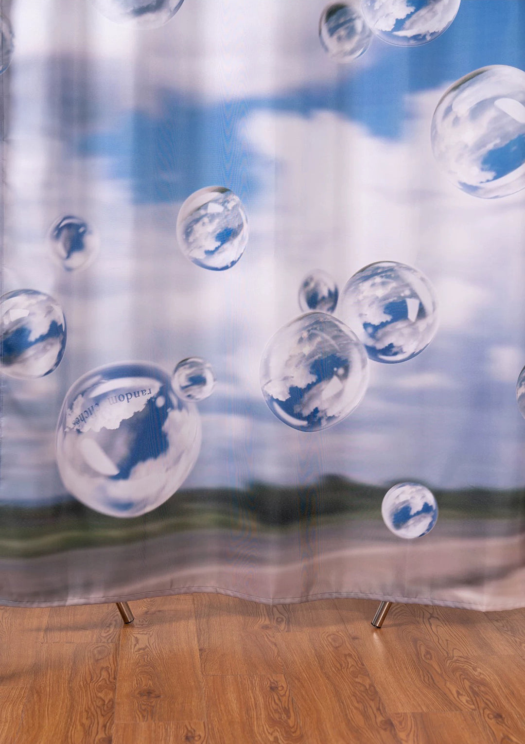 Flying Bubbles Shower Curtain