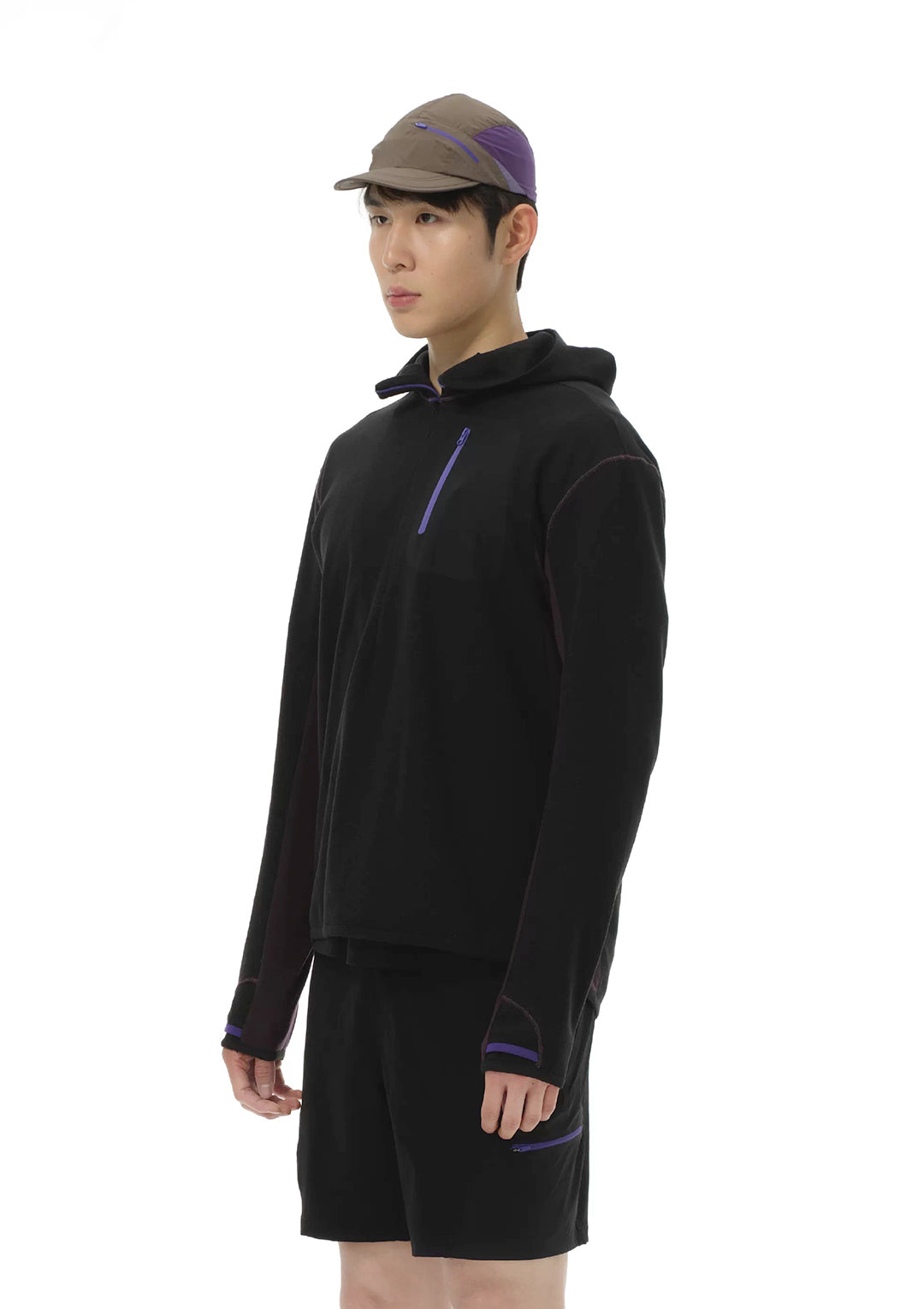 Merino Wool Patch Pocket Hooded Longsleeve