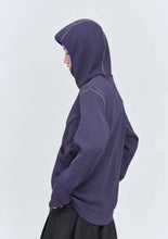 Lightweight Waffle Hoodie - Dark Purple