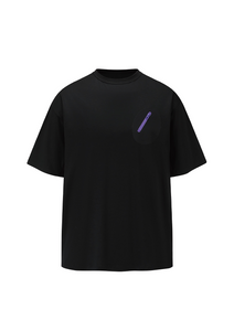 Patchwork Merino Patch Pocket T-shirt 拼接美丽奴贴袋T恤 - Black
