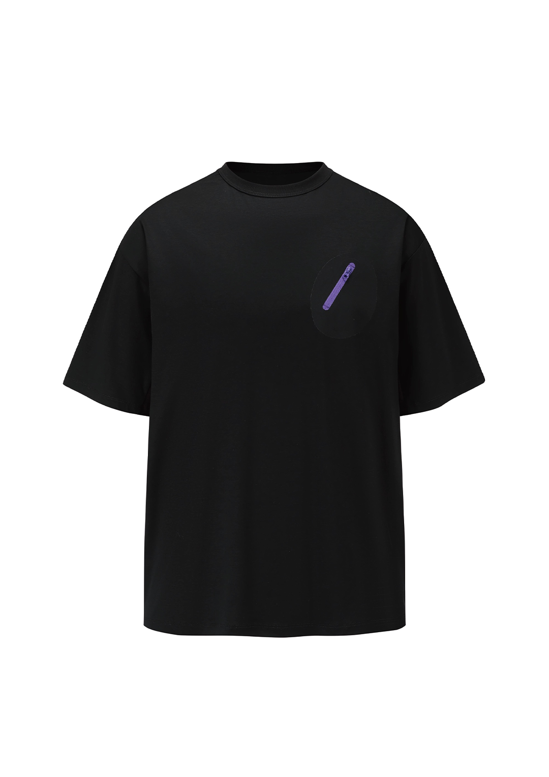 Patchwork Merino Patch Pocket T-shirt 拼接美丽奴贴袋T恤 - Black