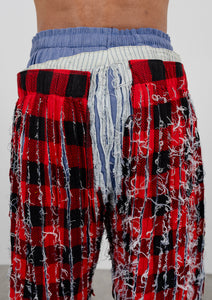 3P Pajama Bottoms (Navy, Pale Blue, Red and Black Buffalo Check)