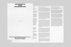 PLATES 1: Manifesto vs Manifest