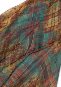 Sunset Plaid Silk Dress