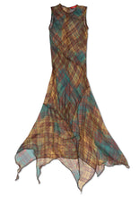 Sunset Plaid Silk Dress