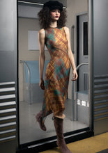 Sunset Plaid Silk Dress