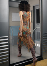 Sunset Plaid Silk Dress