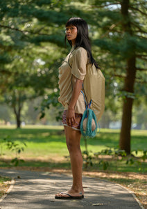 Backpack T-shirt Dress - Beige